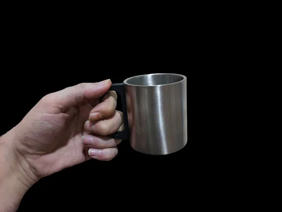 لیوان استیل دسته دار