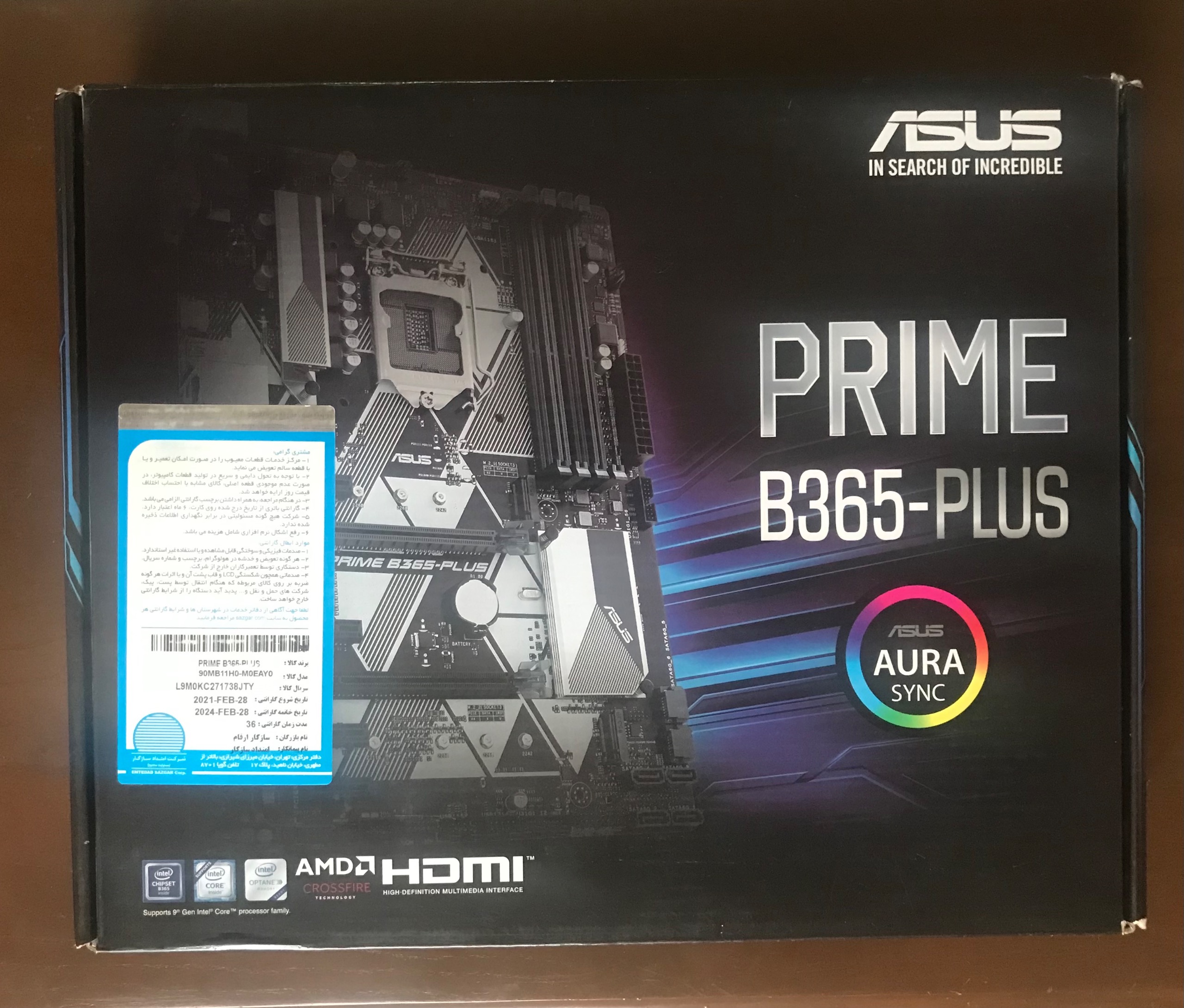 باندل Asus prime b365 -plus /i5 9600/16g  ram rgb