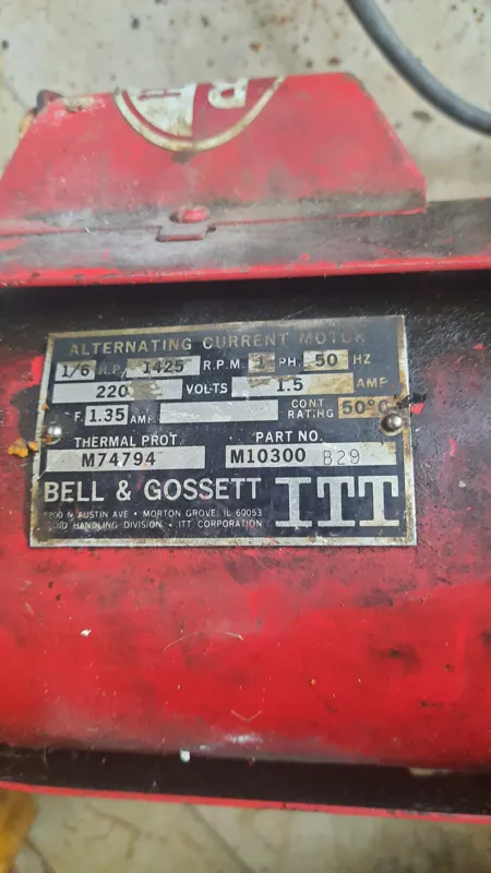 پمپ آب و بوست موتورخانه آمریکایی اصل BELL GOSSETT