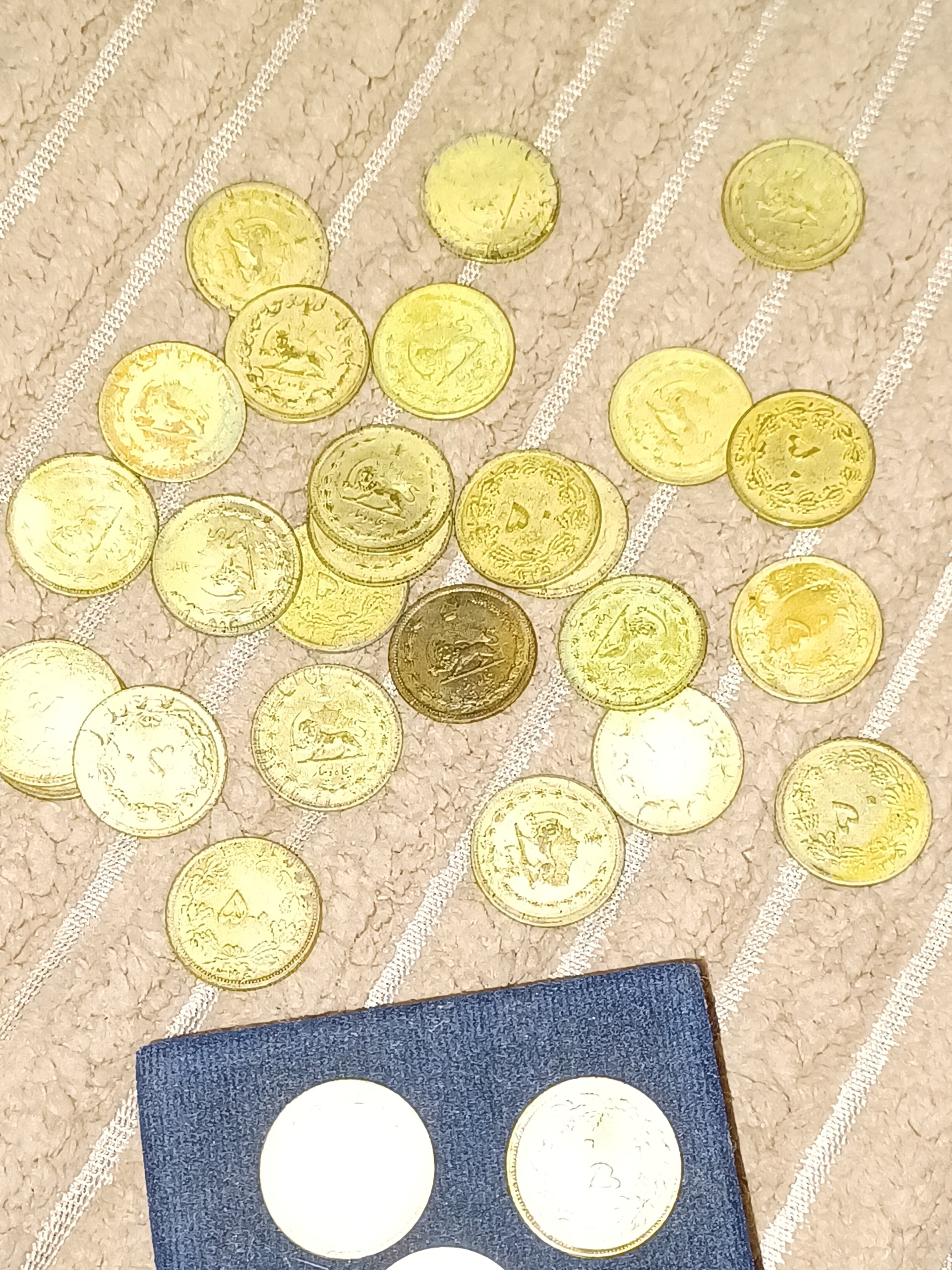 پنجاه دینار 50 دینار دهه 40 برنزی محمدرضا توضیح