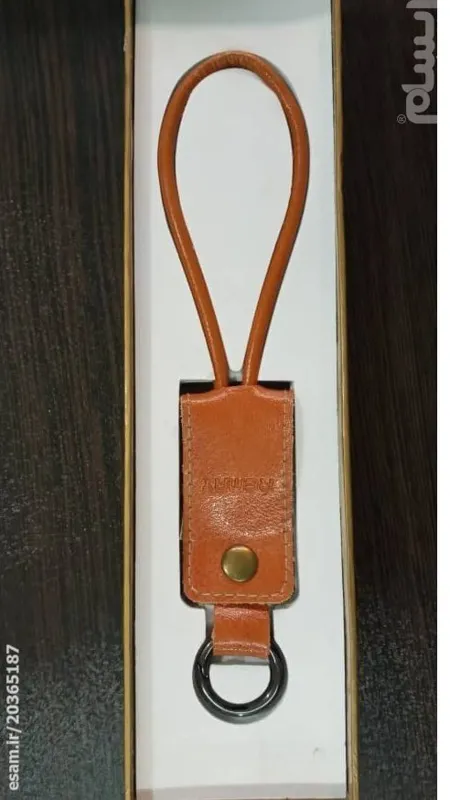 کابل شارژ لایتنینگ ریمکس طرح جا کلیدی چرم طبیعی