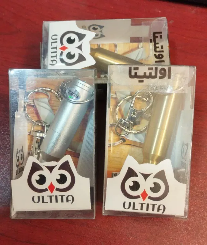 فلش فلزی طرح گلوله طلایی ونقره ای