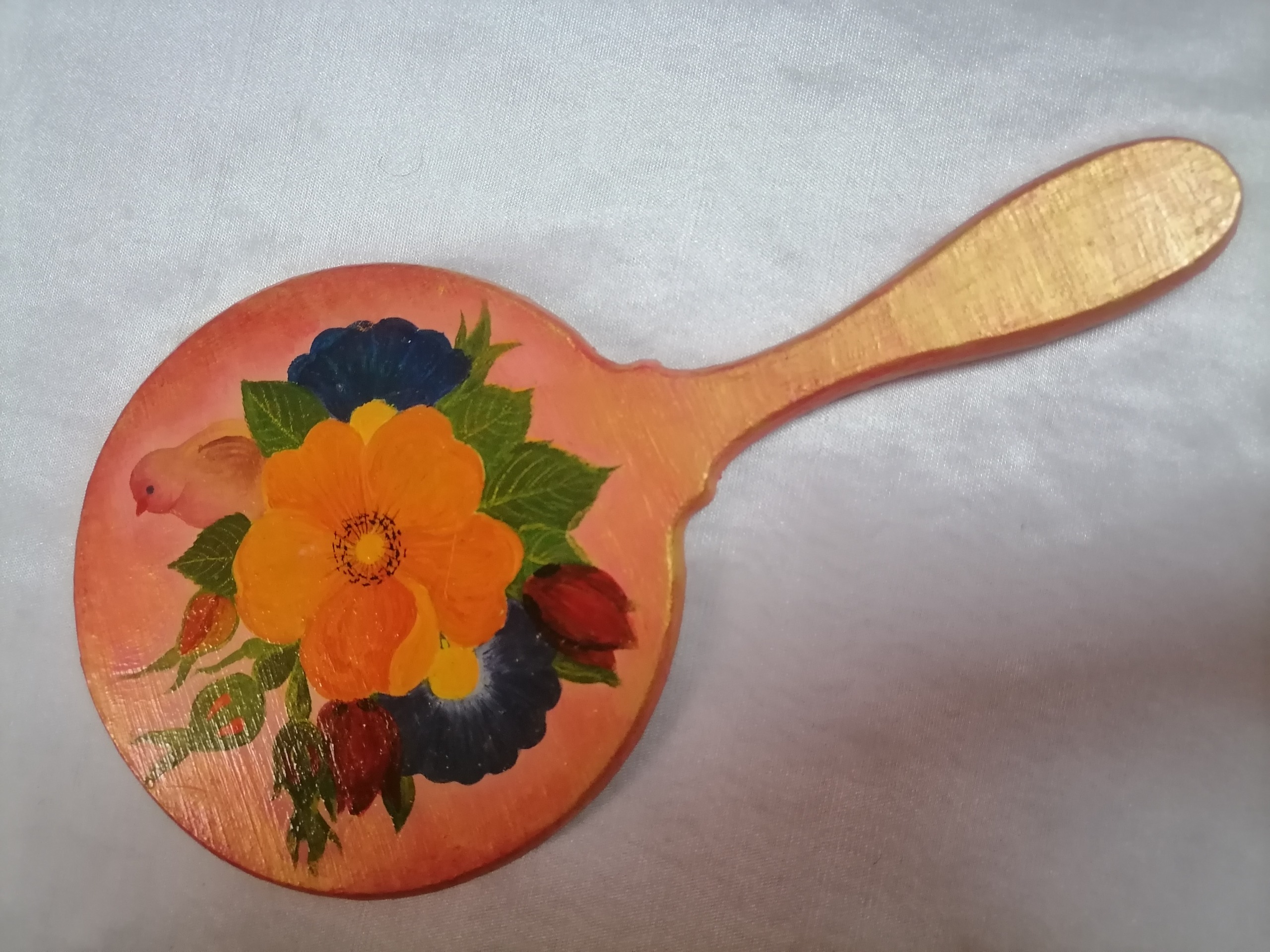 آینه چوبی دسته دار