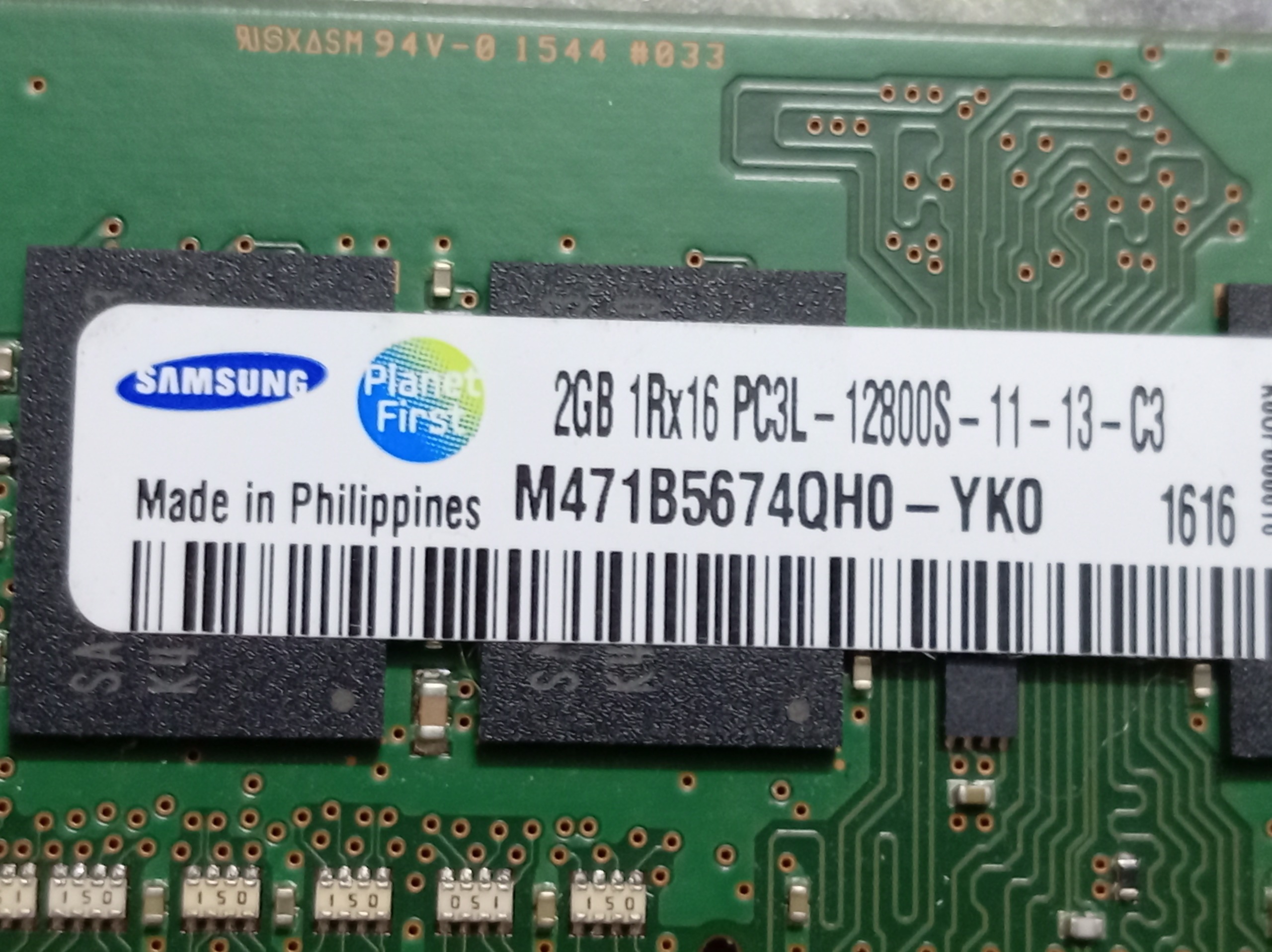 رم 2گیگ pc3l سامسونگ باس 1600