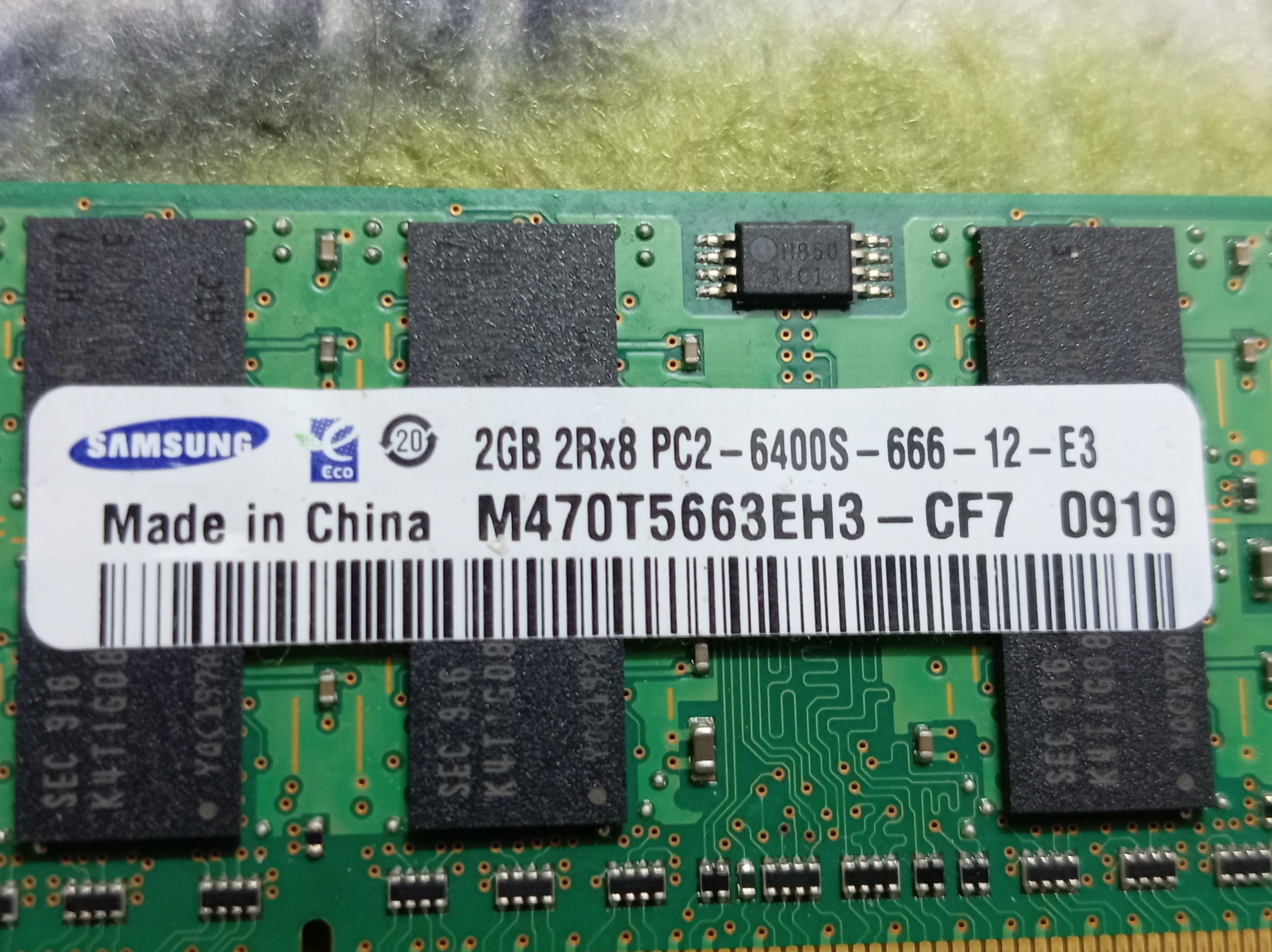 رم 2گیگ لپ تاپی سامسونگ ddr2 باس800