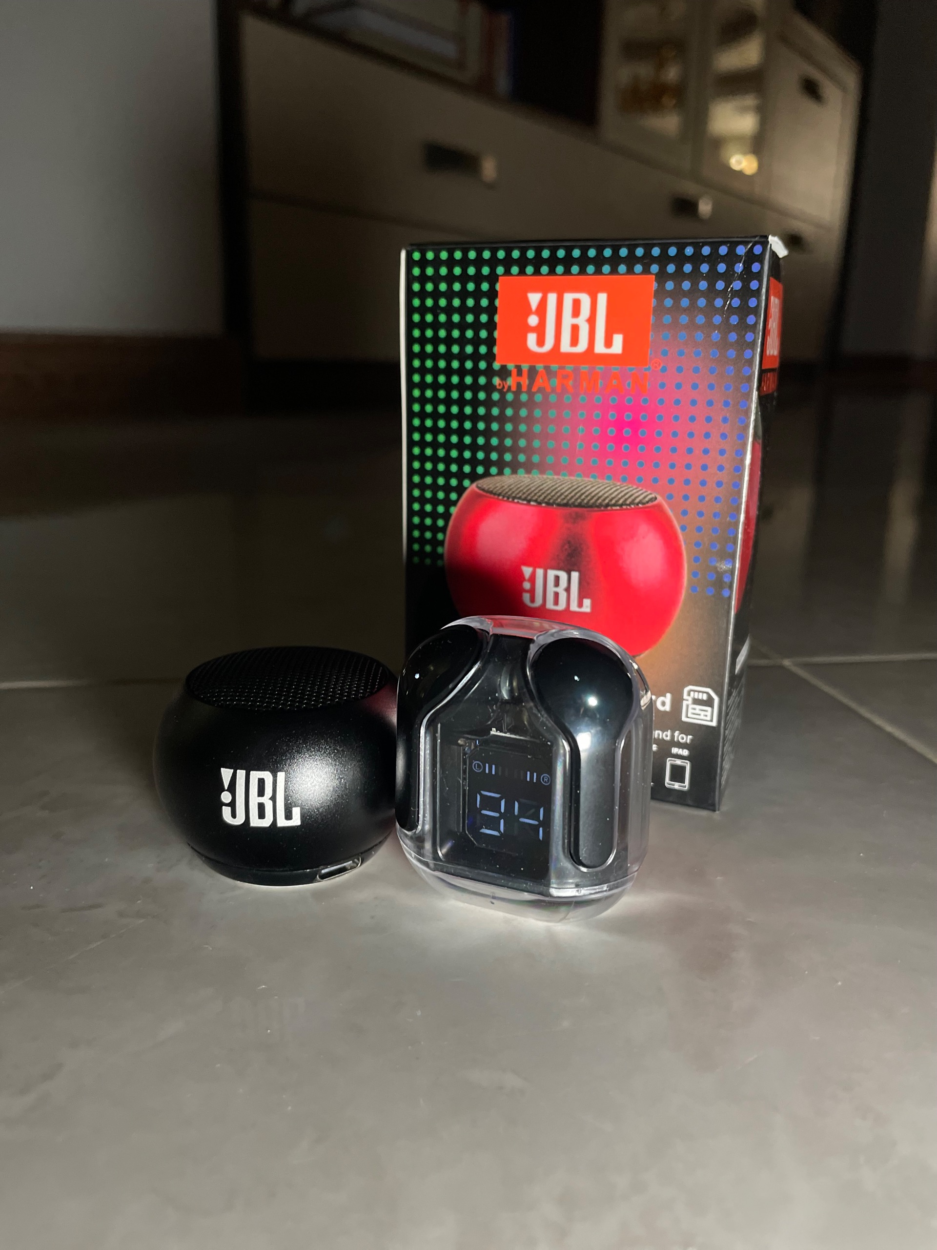 پک هندزفری شیشه ای اورجینال با اسپیکر JBL