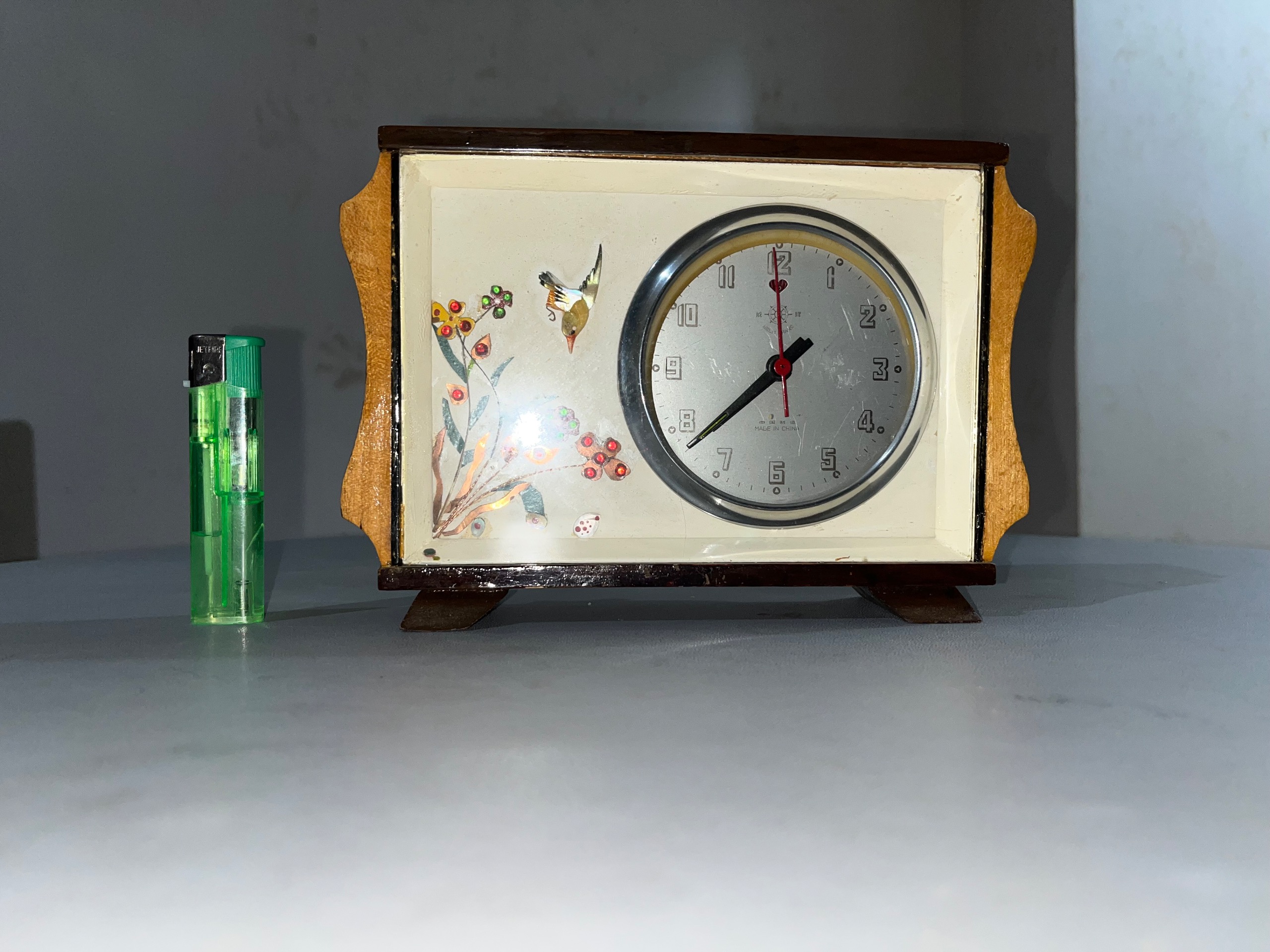 ساعت رومیزی قدیمی پرنده دار