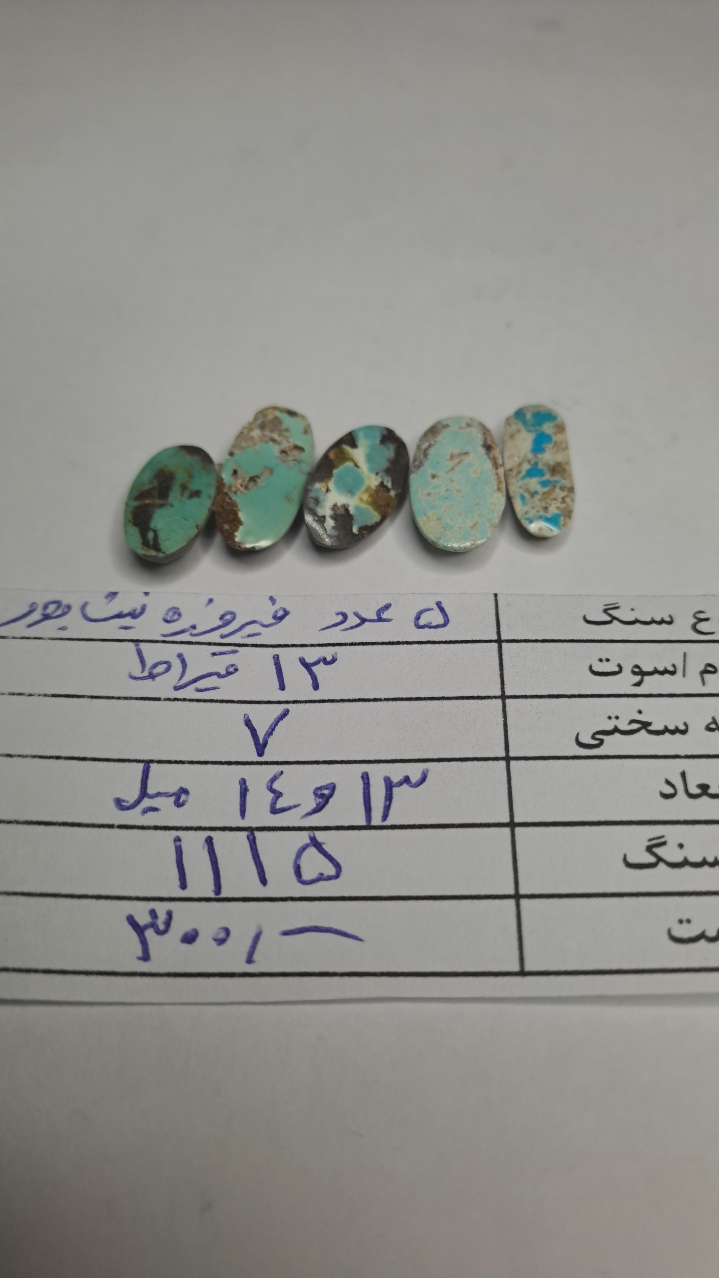 5 عدد فیروزه نیشابور - کد 1115