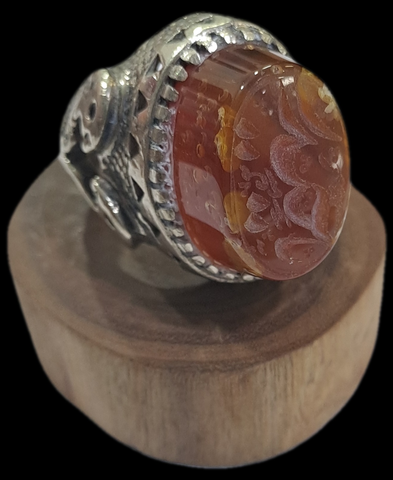 عقیق فاخر خراسان خط گود دستنویس درشت