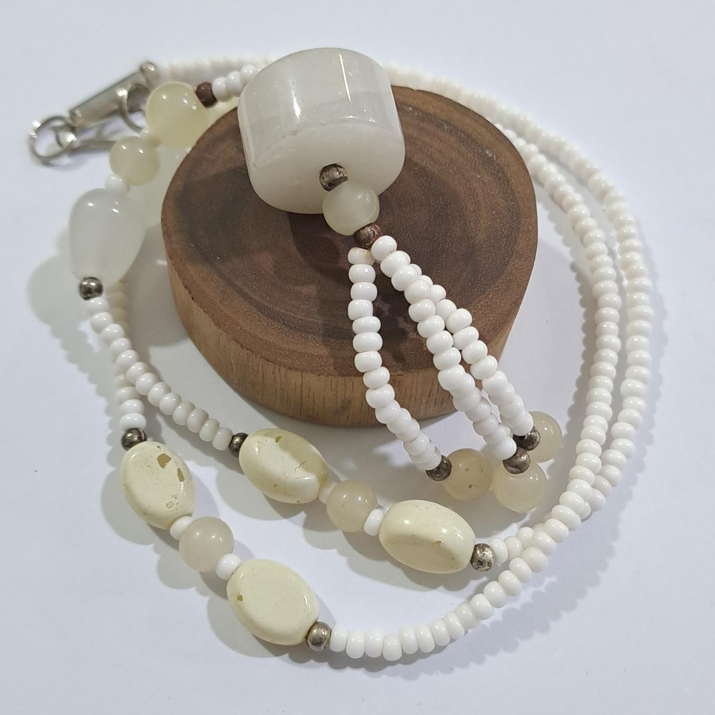 گردنبند دستساز با سنگ عقیق