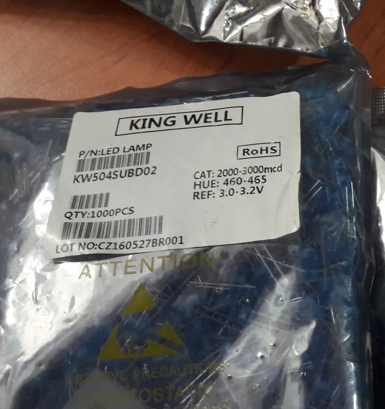 دیود ال ای دی اوال آبی LED oval پاکت 1000عددی