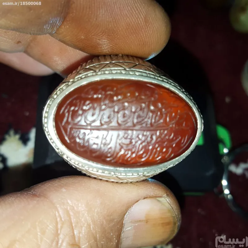 انگشتر عقیق یمن کهنه رکاب دست ساز نقره با وزن 30.5