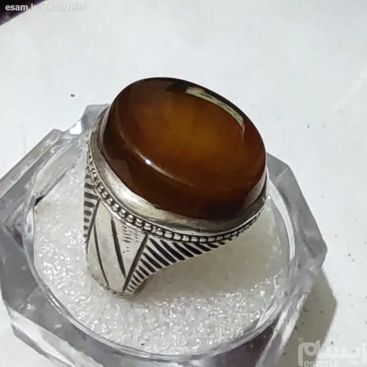 انگشتر نقره عقیق یمنی قدیمی اصل رکاب کار دست روی ا