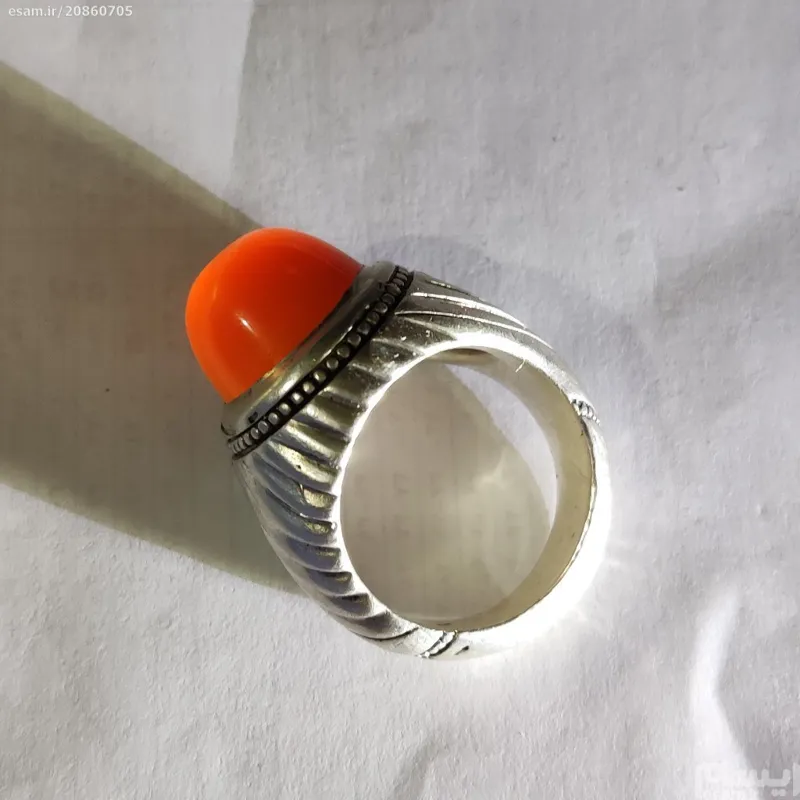 انگشتر عقیق یمنی دست ساز با وزن 27گرم نقره ای ایار