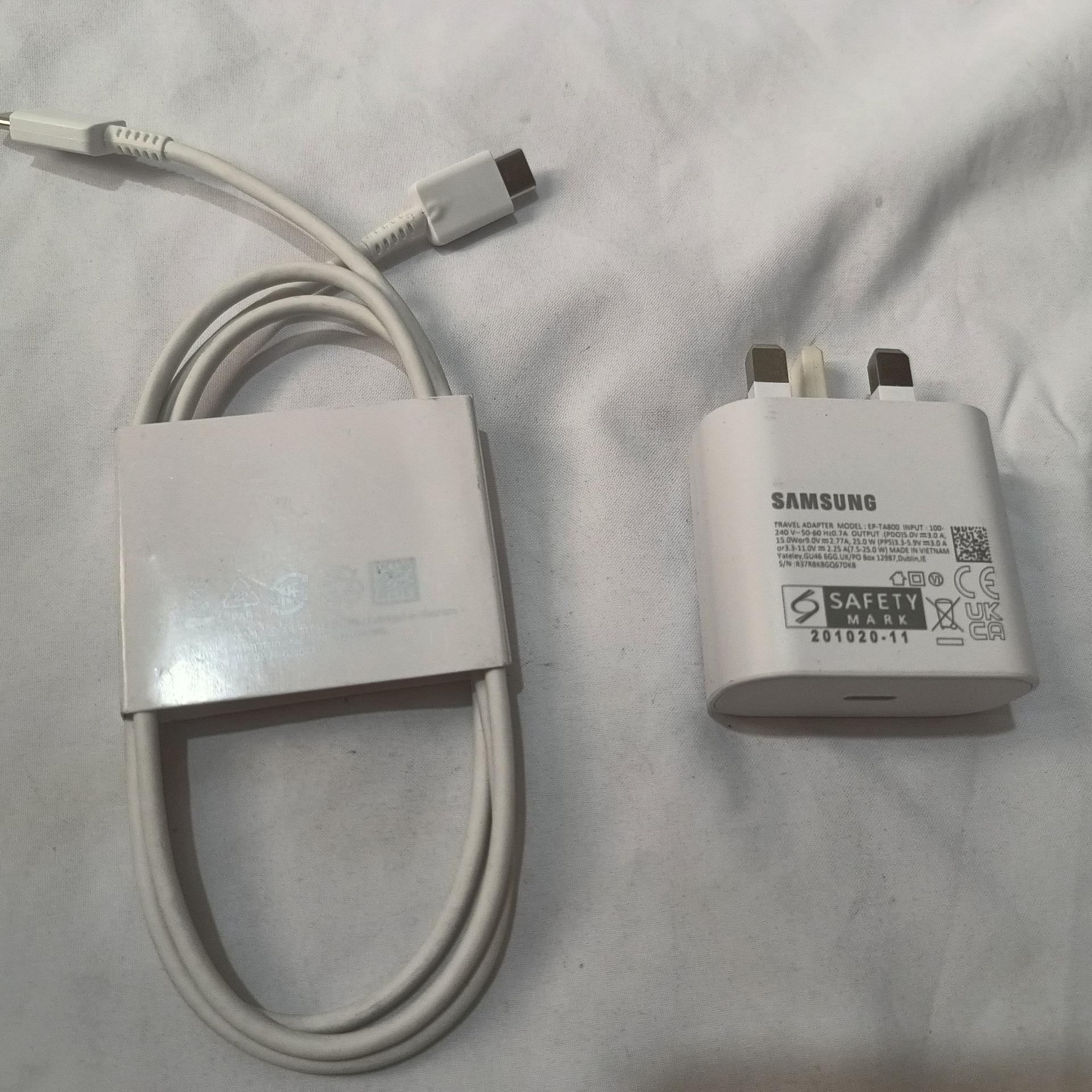 شارژر سامسونگ25w با کابل دو سر تایپ سی