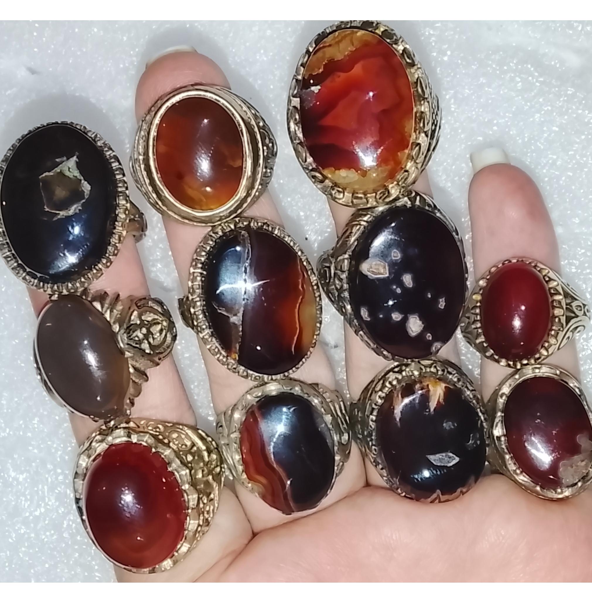 11عدد انگشترمتنوع ناب زیبا قدیمی کهنه
