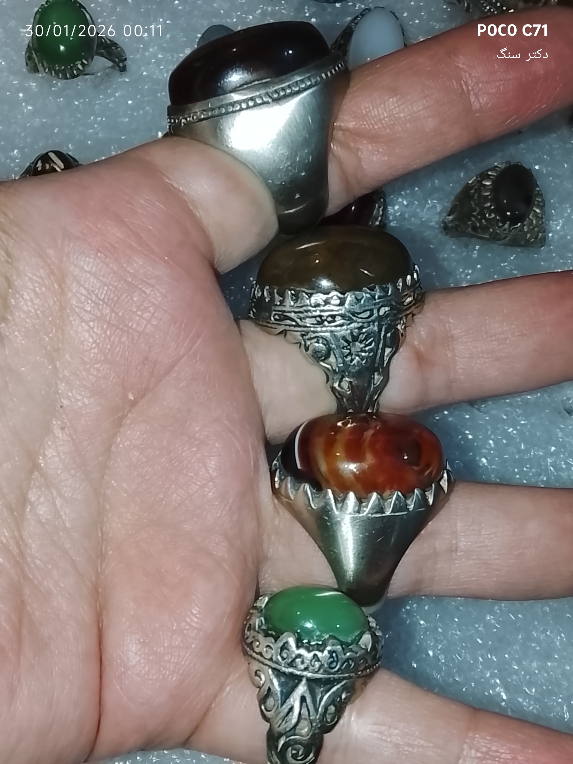 4انگشتر غول پیکر کلکسیونی ناب کهنه درشت