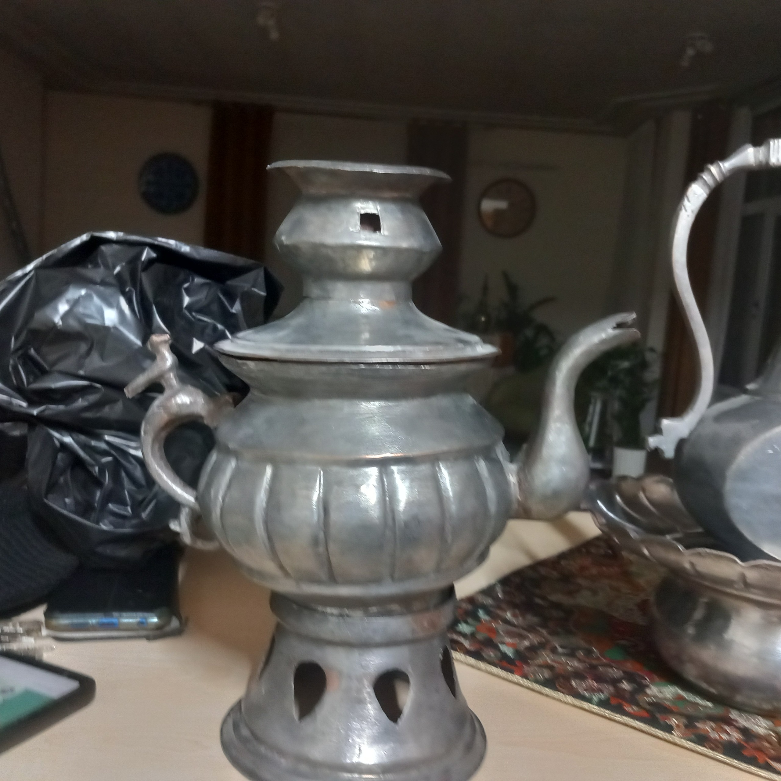 کتری صحرایی قاجاری تمام چکشی 50 سانتی