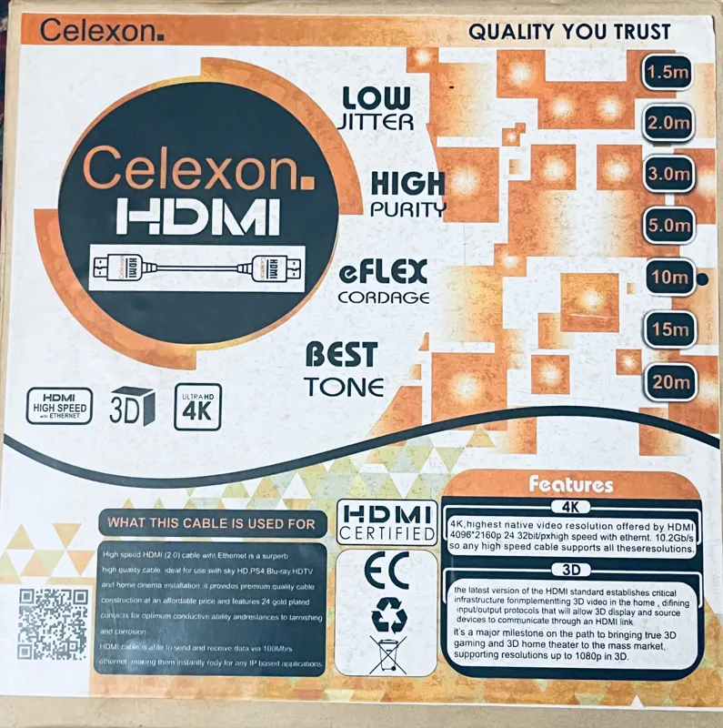 فروش کابل فوق با کیفیت Celxon ده متری hdmi 4K
