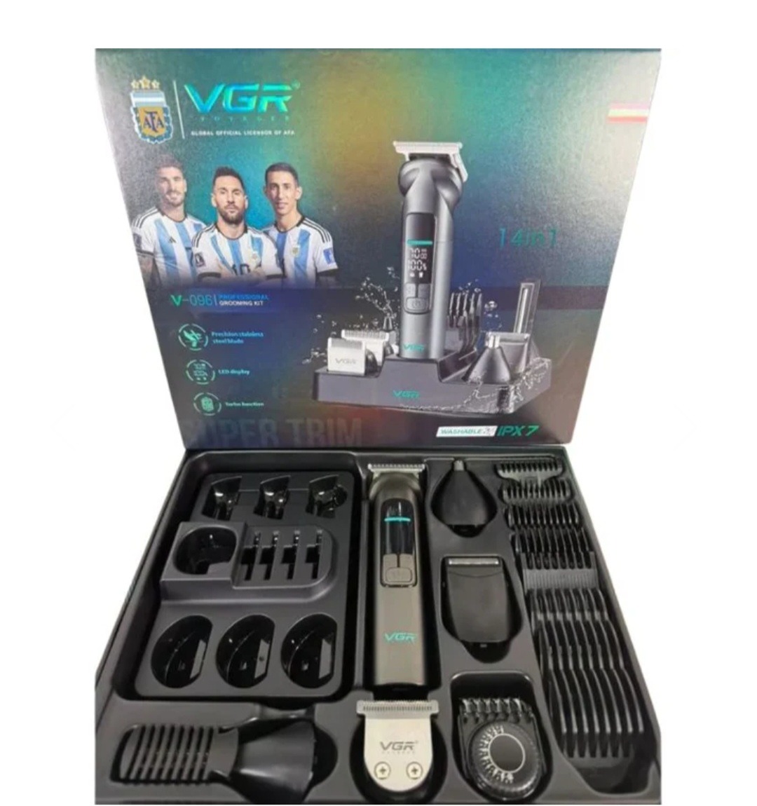 ست ماشین اصلاح VGR مدل V096 با 14قابلیت ضدآب