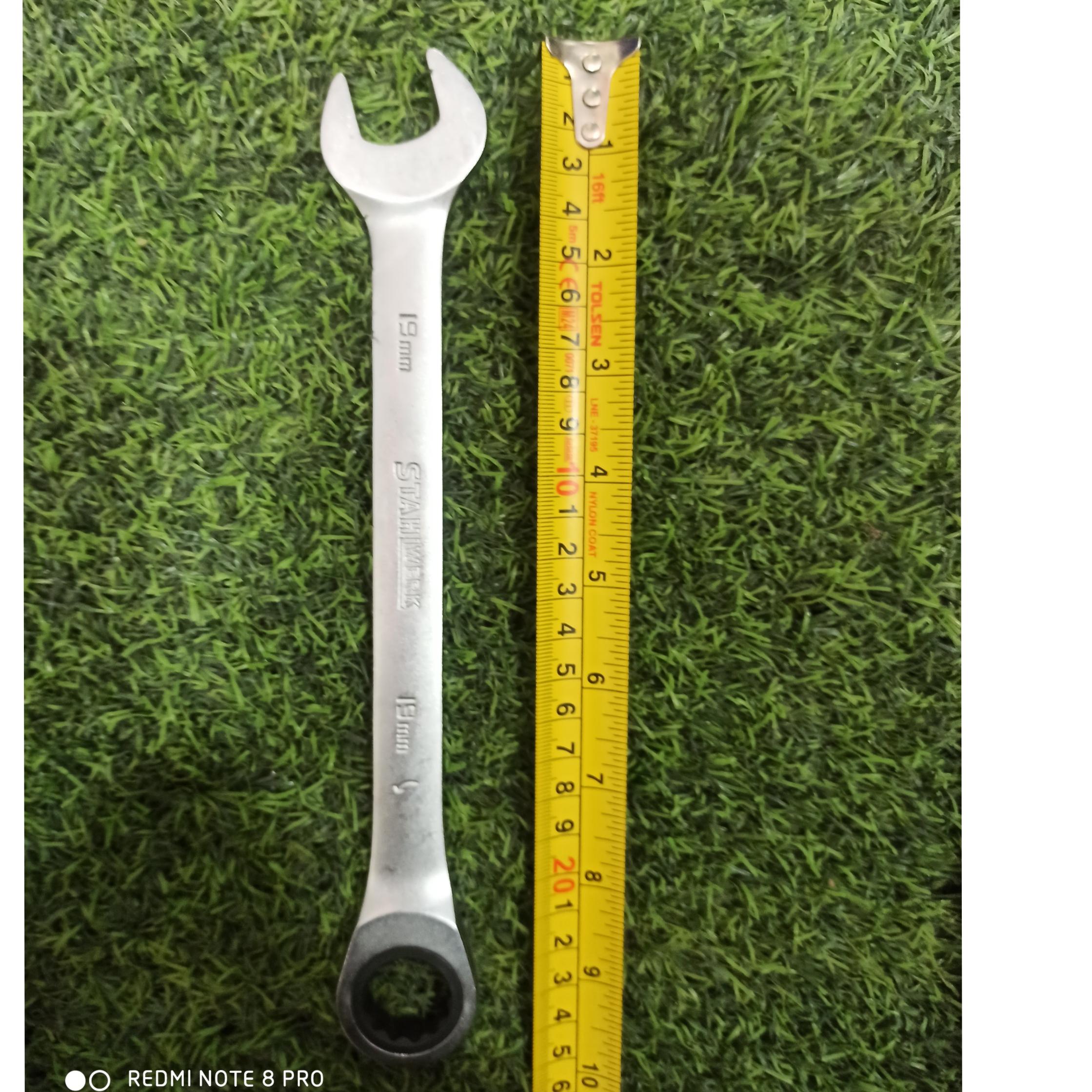 آچار یک سر تخت یک سر جغجغه سایز 19