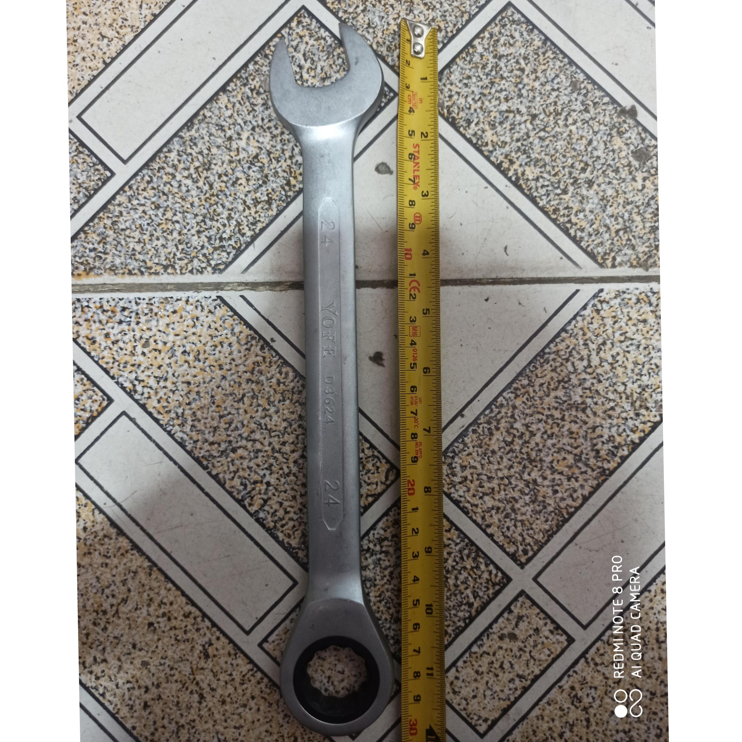 آچار یک سر تخت یک سر جغجغه سایز 24