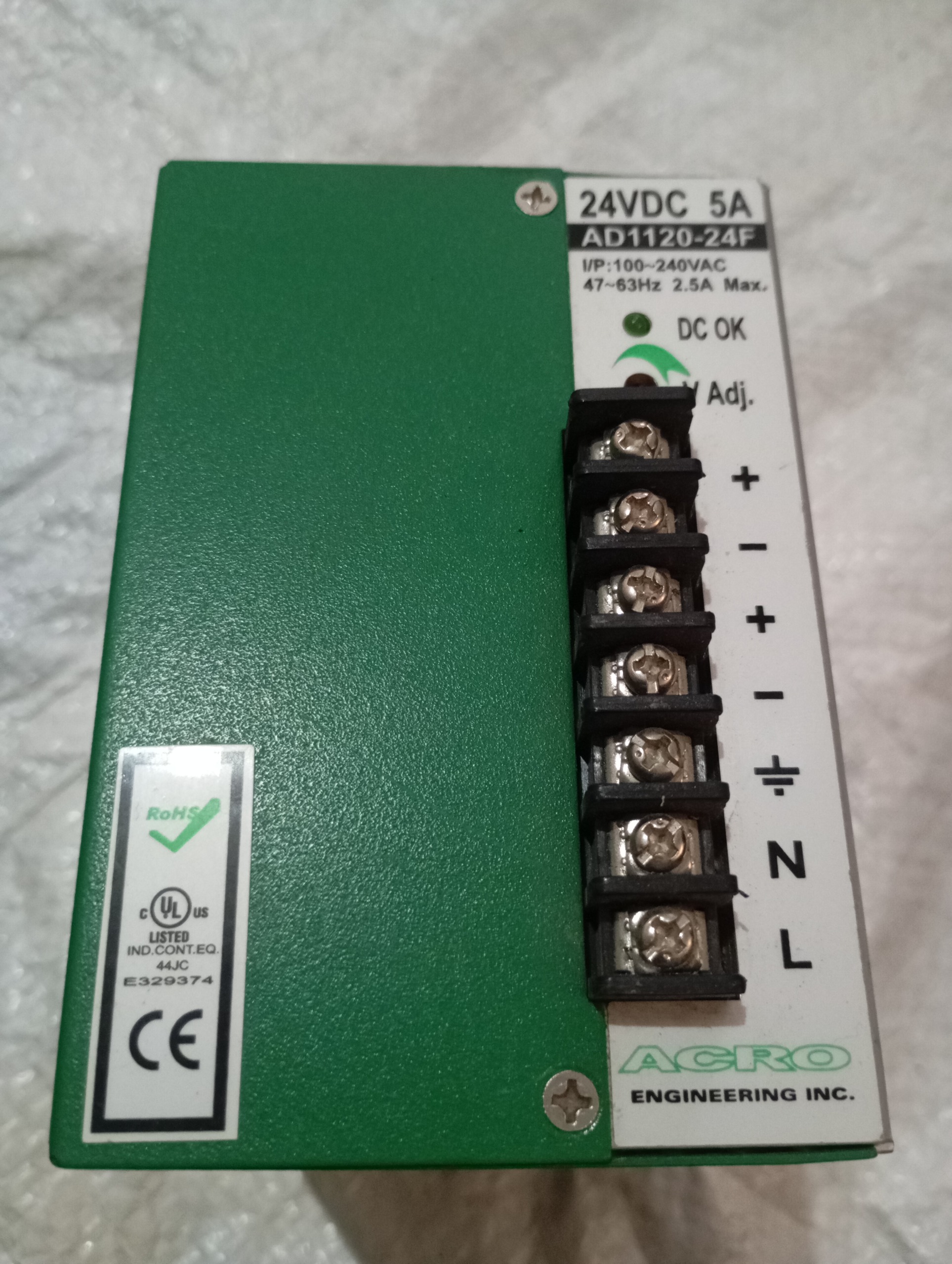 منبع تغذیه 24 ولت 5 آمپر تایوانی