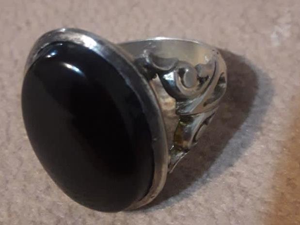 انگشتر عقیق کبدی رکاب نقره 925 سنگین