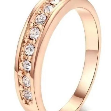 حلقه جواهر ژاپنی با رو کش طلای 24 عیار