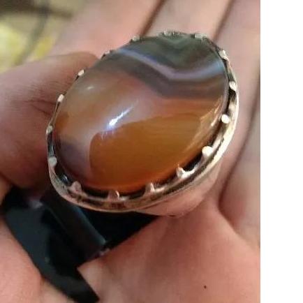 انگشتر عقیق جزع نارنجی کمیاب