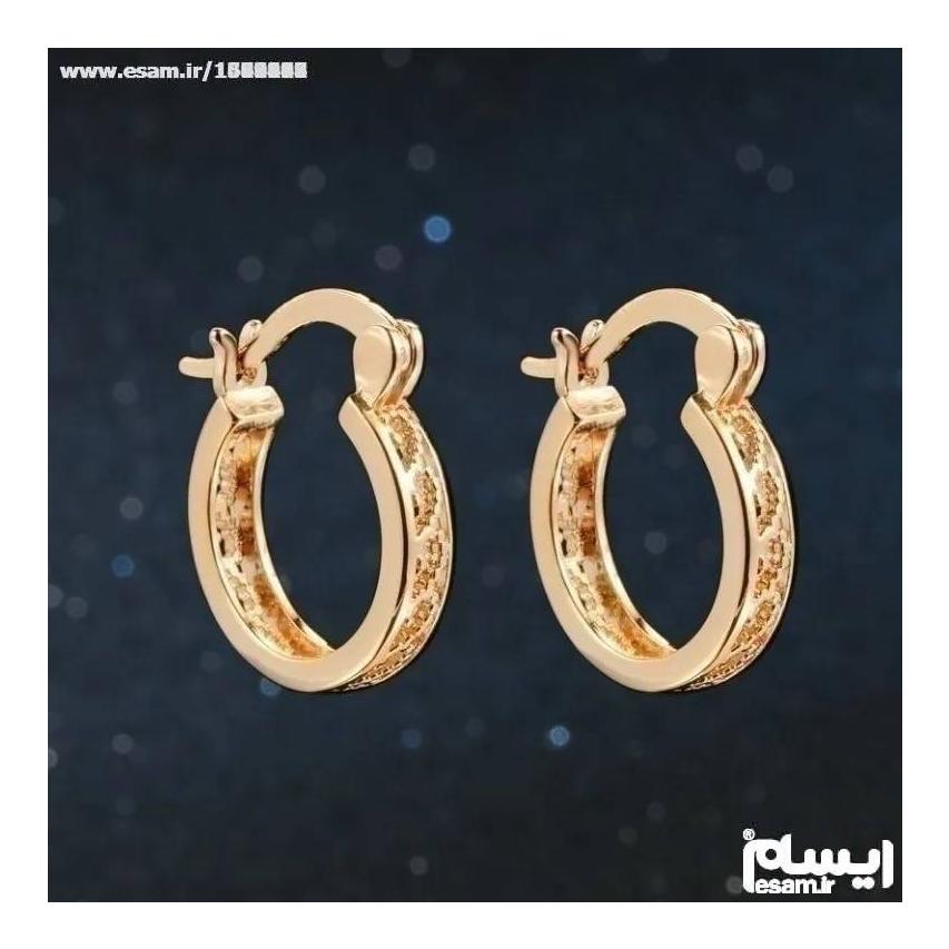 گوشواره جواهر ایتالیایی با روکش طلای 24 عیار