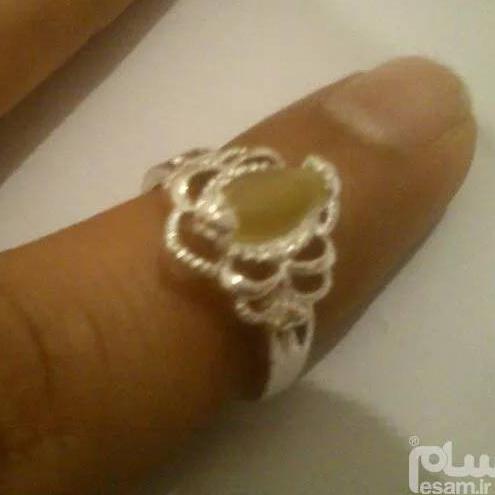 انگشتر نقره اوپال خردلی