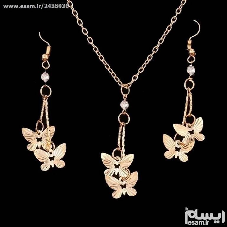 نیم ست جواهر ایتالیایی با روکش طلای 24 عیار