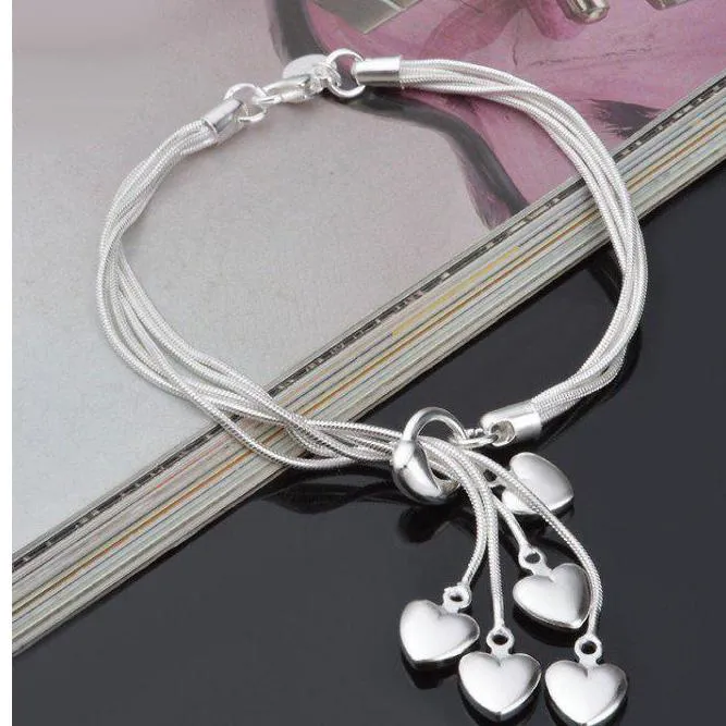 دستبند قلبی نقره فرانسوی