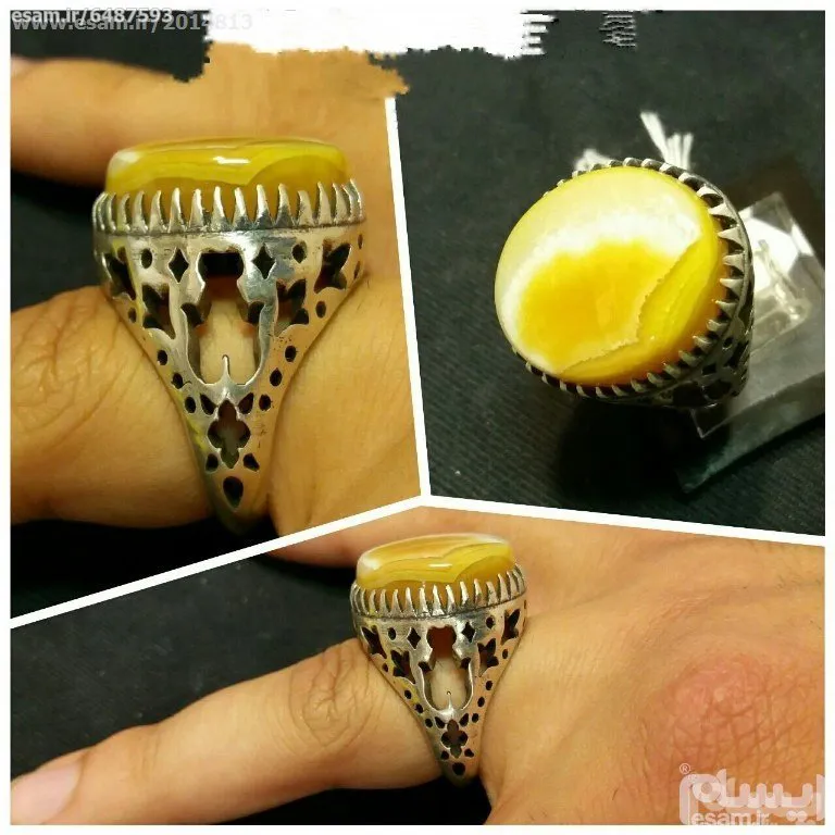 انگشتر نقره سنگین عقیق اصل معدنی رکاب مهردار
