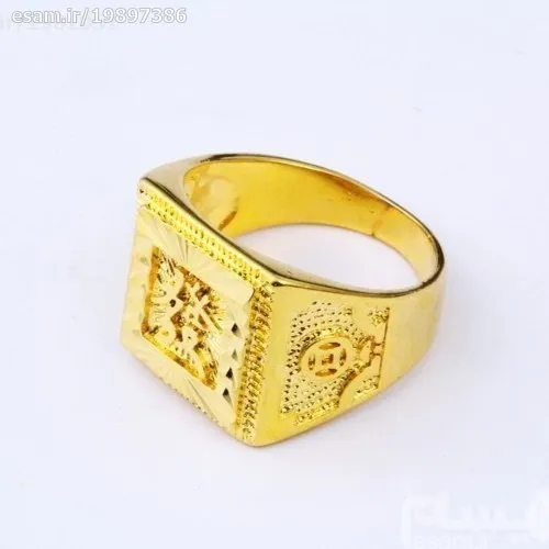 انگشتر جواهر مصری با روکش طلای 24 عیار