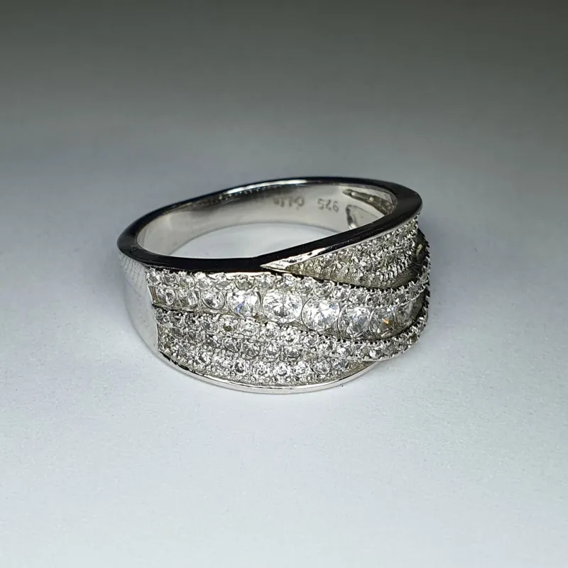 انگشتر جواهری نقره 925 ناب ایتالیایی برند celin