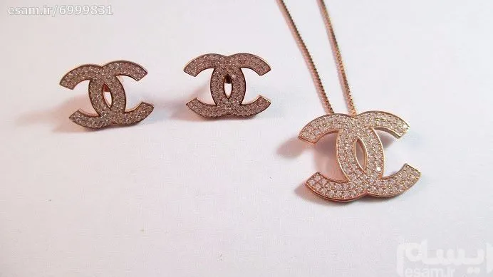 نیم ست نقره با آبکاری مسی با زنجیر