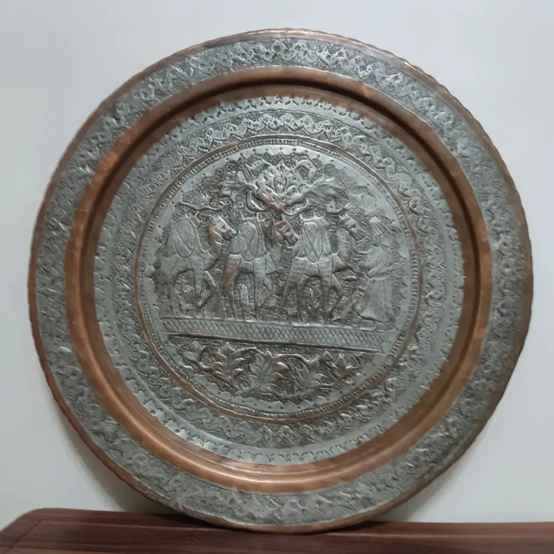 دیوارکوب مسی قدیمی قلم دست پهلوی