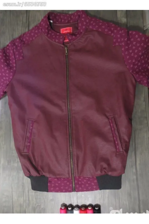 کاپشن بسیار با کیفیت و جدید جلو وپشت چرم ، لارج