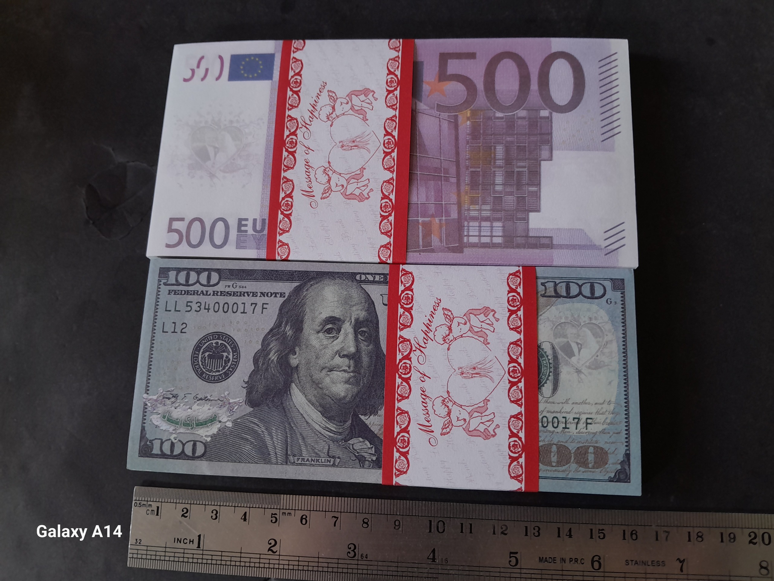 2 بسته اسکناس فانتزی دلار و یورو _ 32