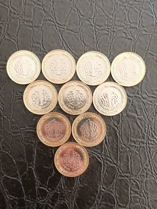 10 سکه بانکی 1 لیر ترکیه صدمین سالگرد آتاترک