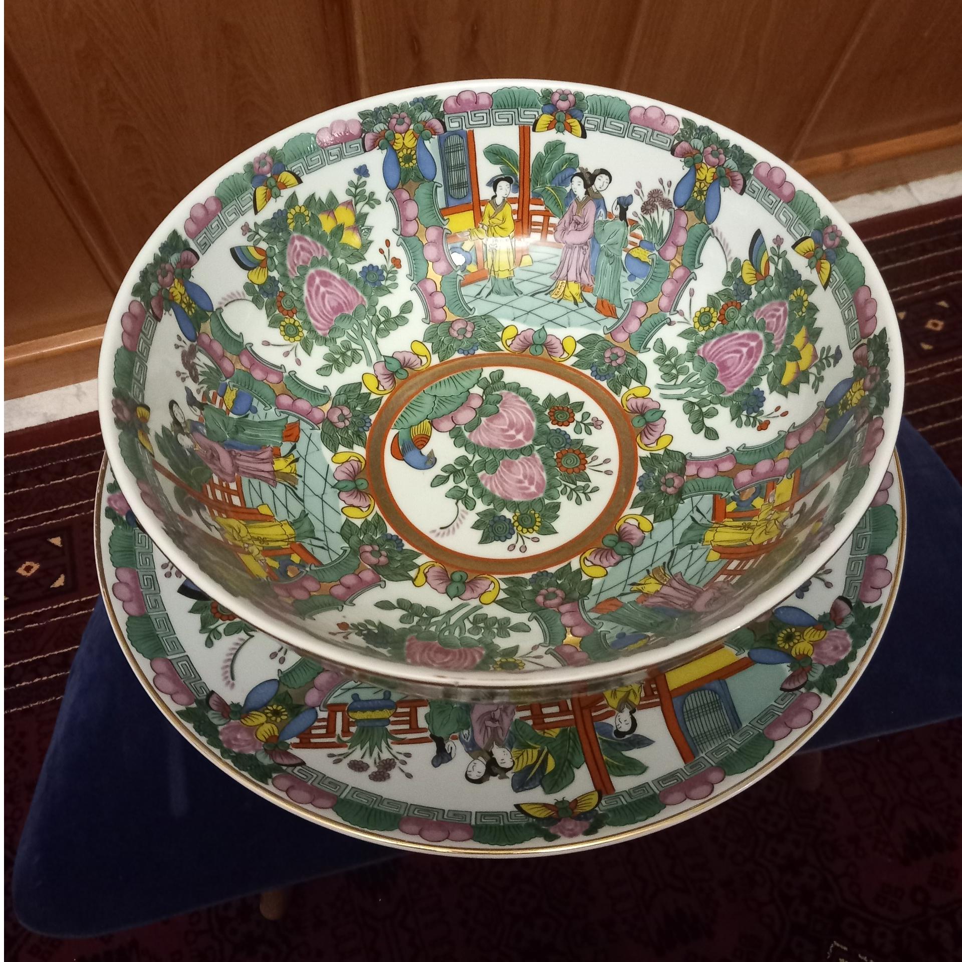 قاب و قدح گل مرغی/ بزرگترین سایز/ بسیار قدیمی