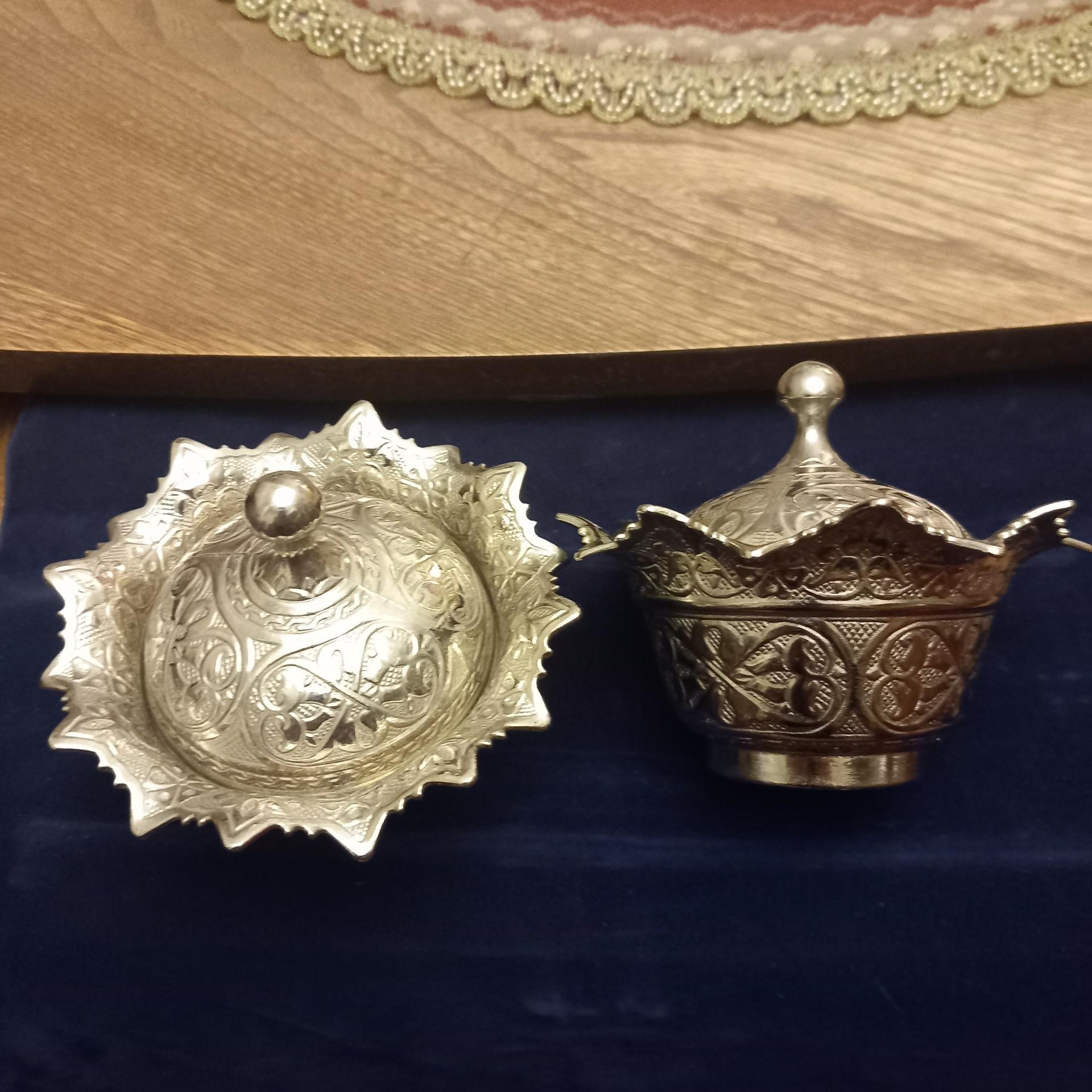 سیلور ترکیه/2عدد قندان نفیس روکش آب نقره/کار دست/