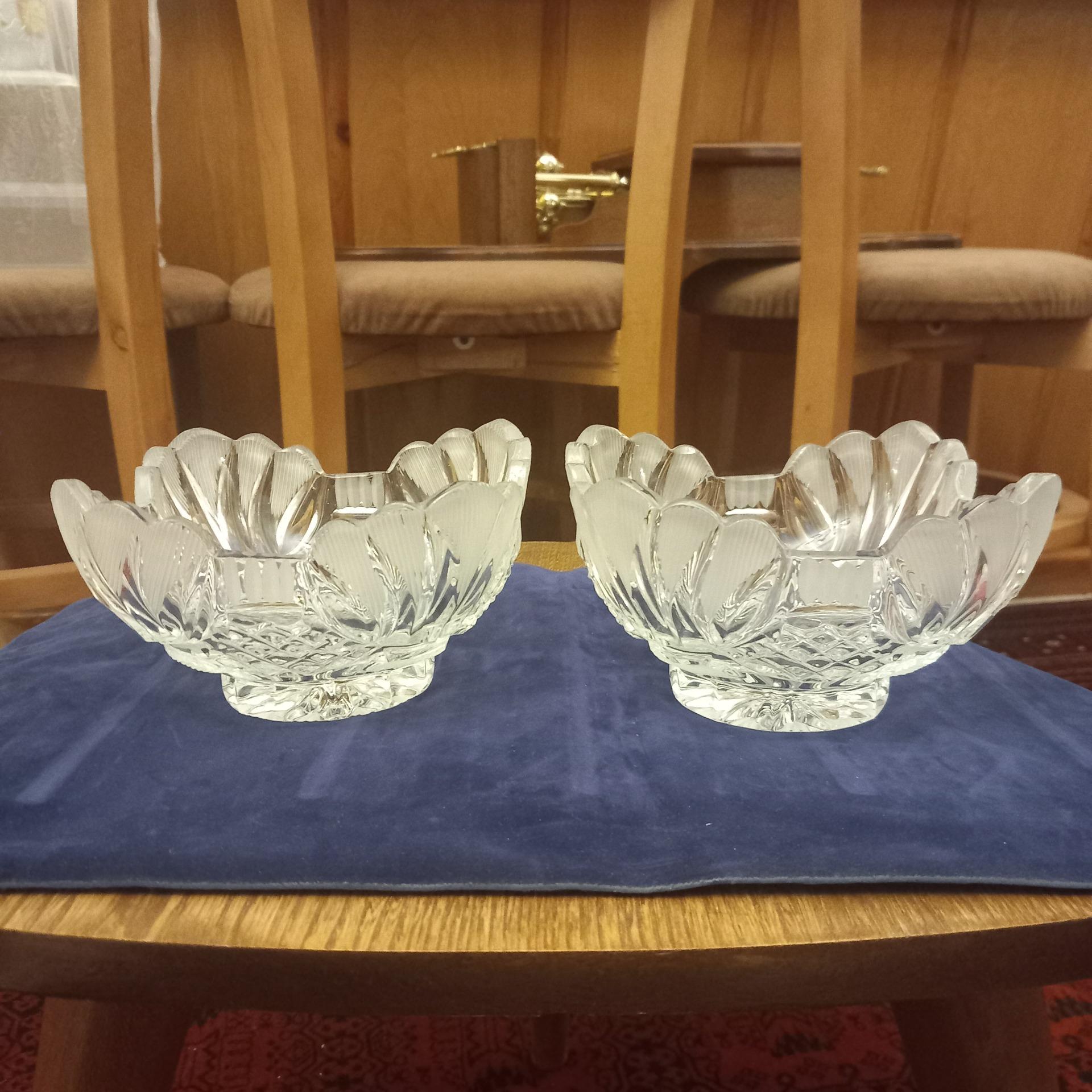 کریستال فرانسوی قدیمی/ 2عدد شکلات خوری/ زیبا