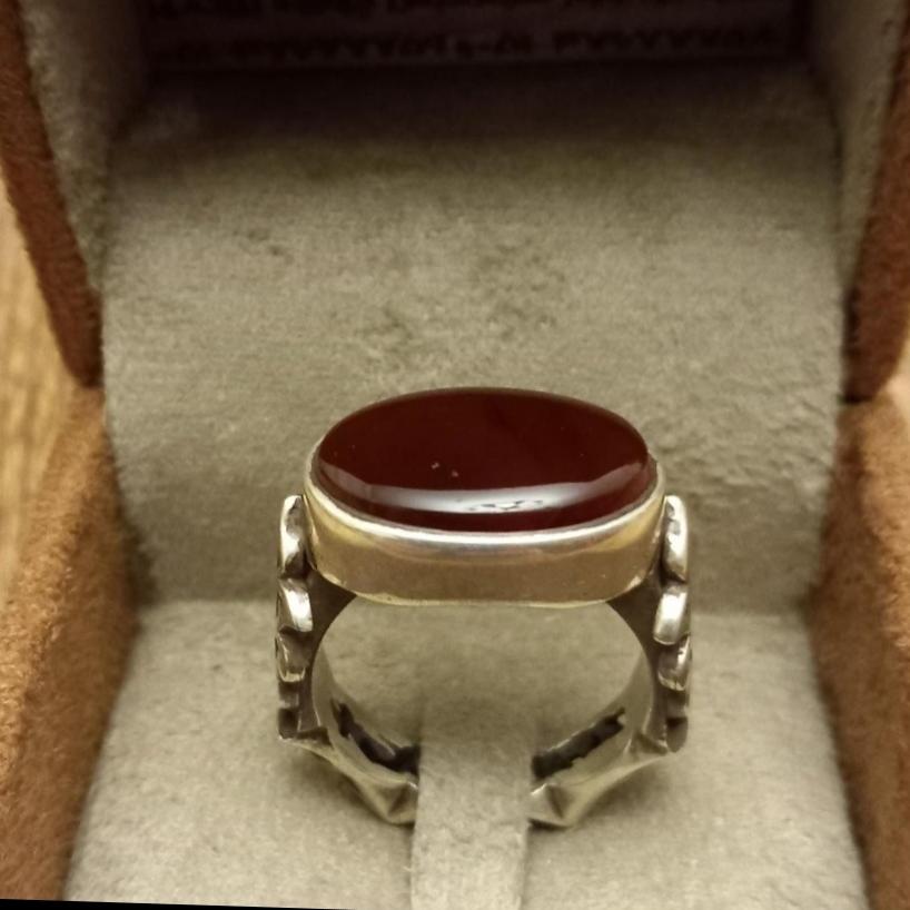 انگشتر نقره 925/ عقیق یمن/ کار صادراتی/