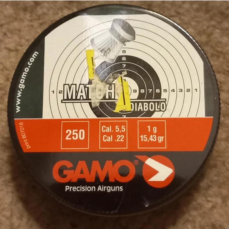 ساچمه 5/5 گامو اصلی مدل (سر تخت) متچ 250عددی