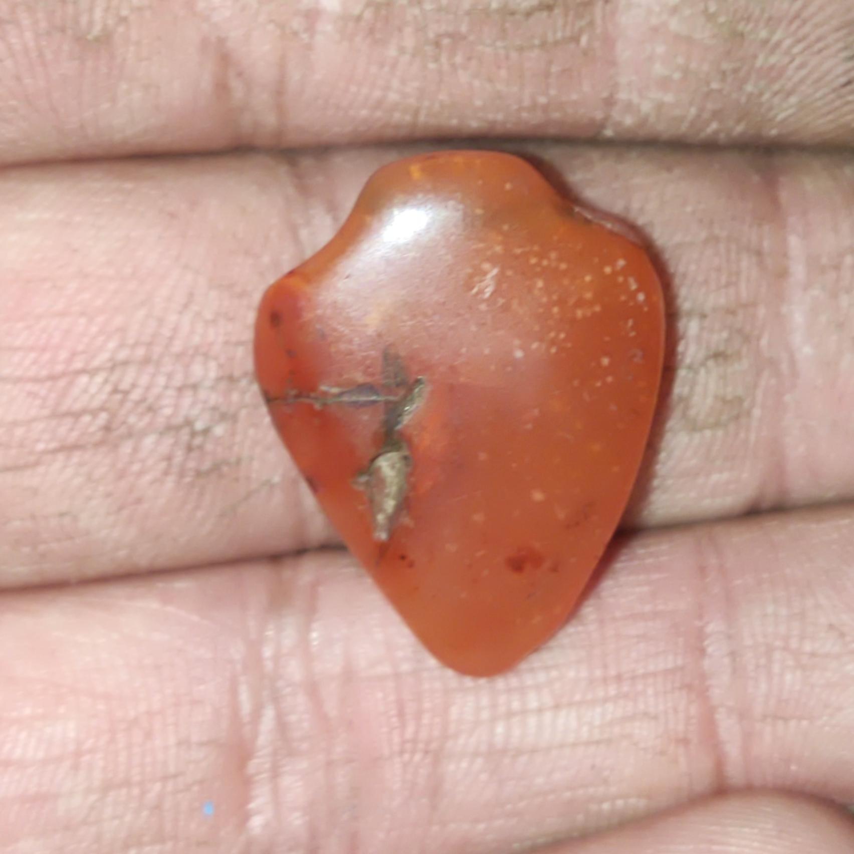 مهره عقیق قلبی قدیمی