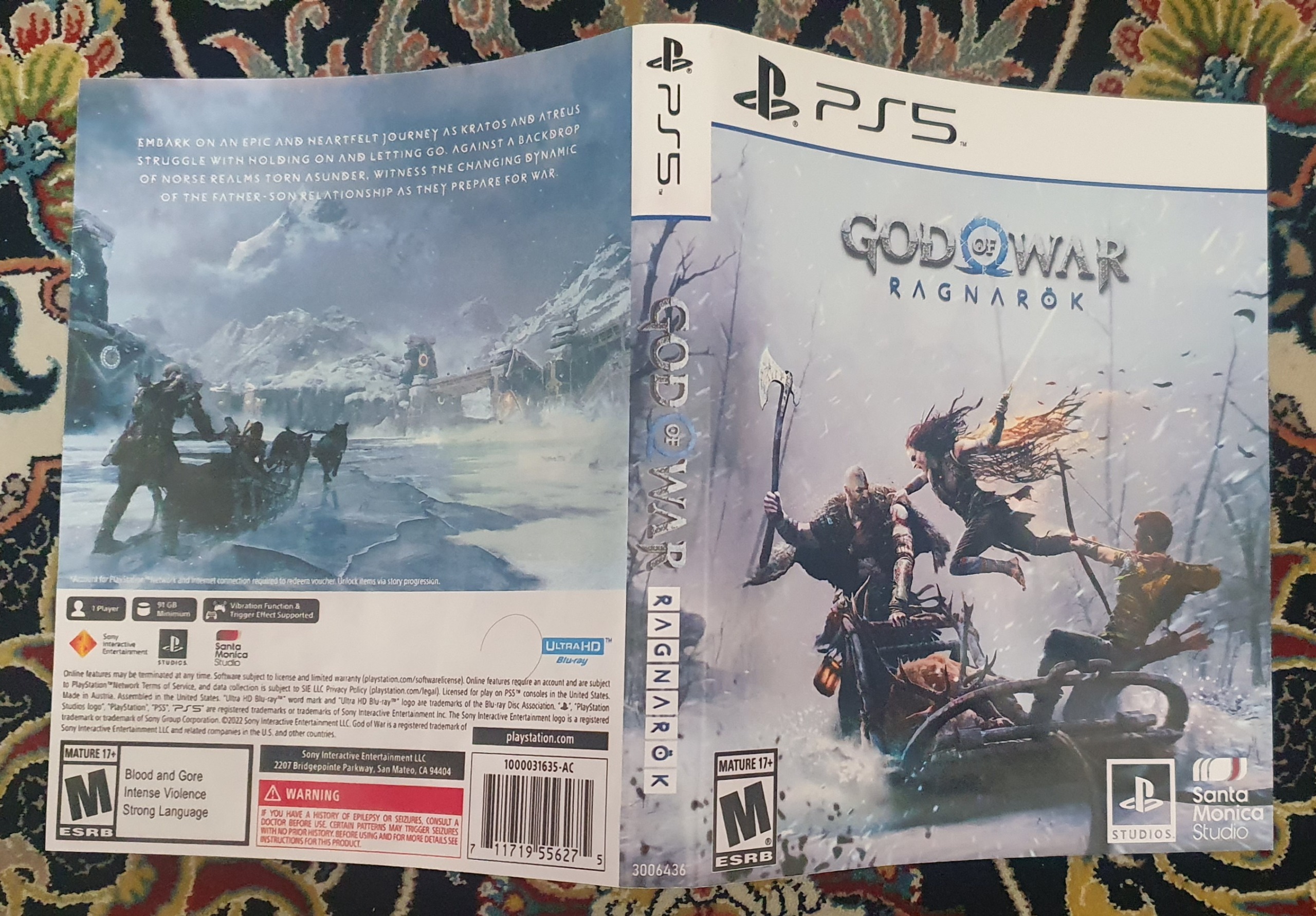 بازی god of war ragnarog ps5 با کاور کاستومایز