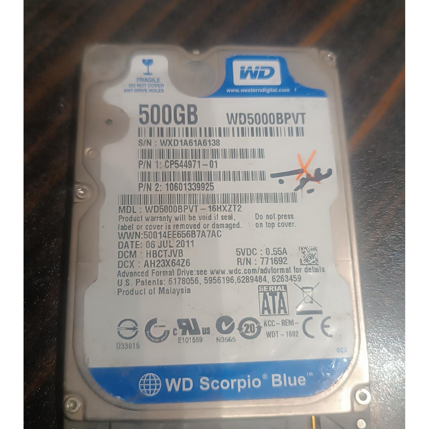 هارد معیوب 500 گیگ